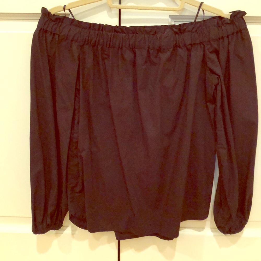 J crew off the shoulder black top size 00